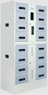 POWER TECHNOLOGIES 16 Bay UV-C Charging Locker with RFID Lock & Contact-less Access - 220V UK, MODEL- CSC-Locker-16, SKU- LKR-CSC-B16R-U